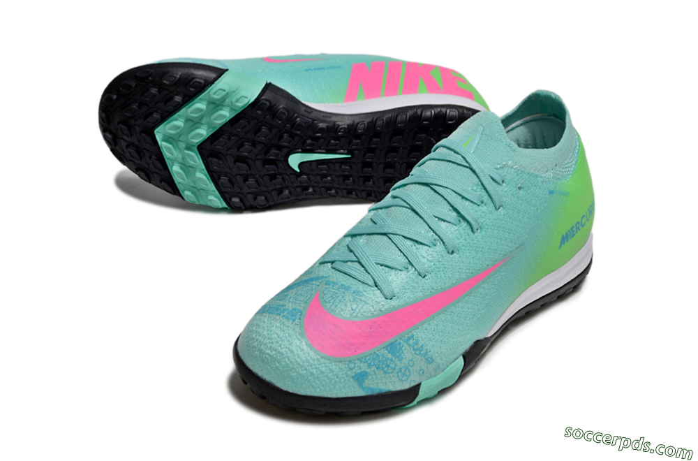 Nike Air Zoom Mercurial Vapor 16 Elite TF Low-Tops Football Shoes - Jade/Yellow/Pink 3