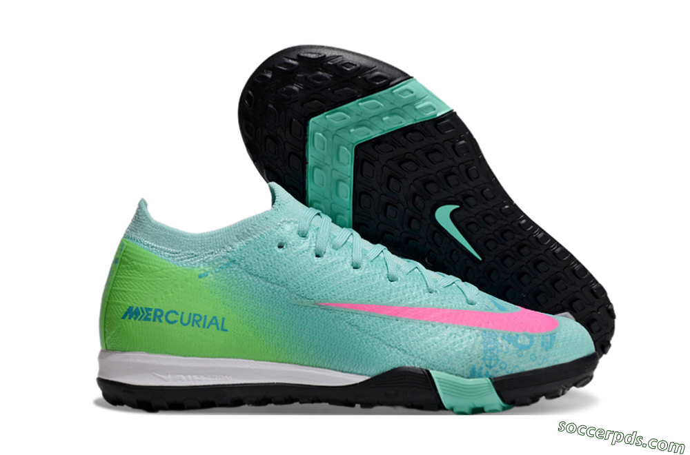 Nike Air Zoom Mercurial Vapor 16 Elite TF Low-Tops Football Shoes - Jade/Yellow/Pink 1