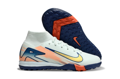 Nike Air Zoom Mercurial Superfly 10 Elite TF High-Tops Football Shoes - Jade/Gold/Blue