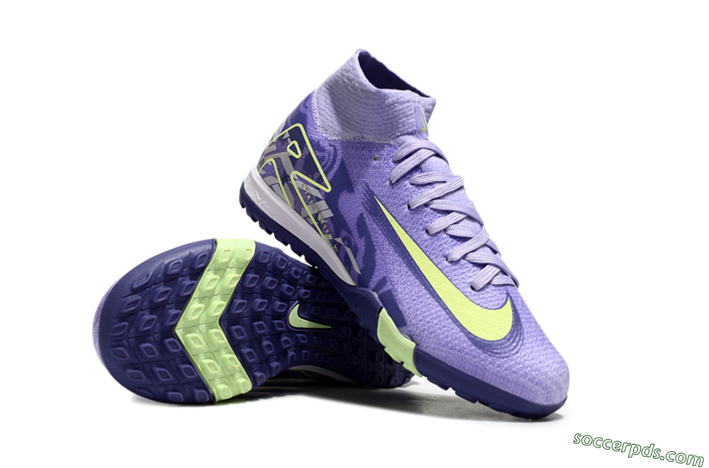 Nike Air Zoom Mercurial Superfly 10 Elite TF High-Tops Football Shoes - Purple/Yellow 0