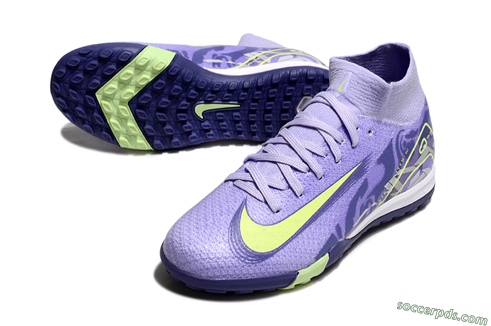 Nike Air Zoom Mercurial Superfly 10 Elite TF High-Tops Football Shoes - Purple/Yellow 3