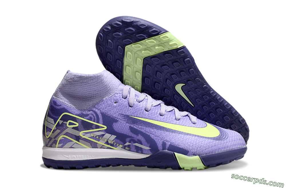 Nike Air Zoom Mercurial Superfly 10 Elite TF High-Tops Football Shoes - Purple/Yellow 1