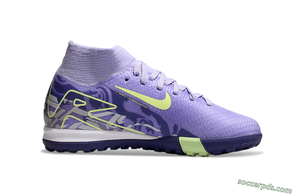Nike Air Zoom Mercurial Superfly 10 Elite TF High-Tops Football Shoes - Purple/Yellow 4