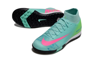 Nike Air Zoom Mercurial Superfly 10 Elite TF High-Tops Football Shoes - Jade/Pink/Yellow