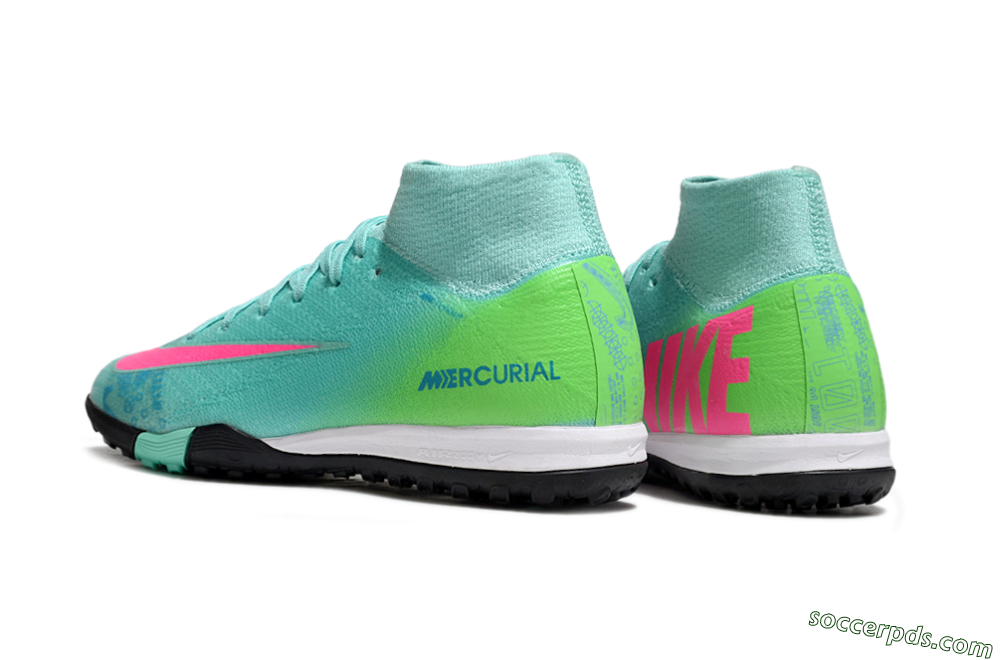 Nike Air Zoom Mercurial Superfly 10 Elite TF High-Tops Football Shoes - Jade/Pink/Yellow 5