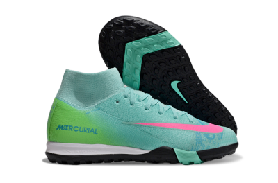Nike Air Zoom Mercurial Superfly 10 Elite TF High-Tops Football Shoes - Jade/Pink/Yellow