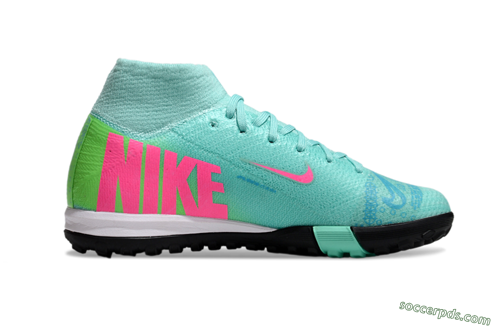 Nike Air Zoom Mercurial Superfly 10 Elite TF High-Tops Football Shoes - Jade/Pink/Yellow 4