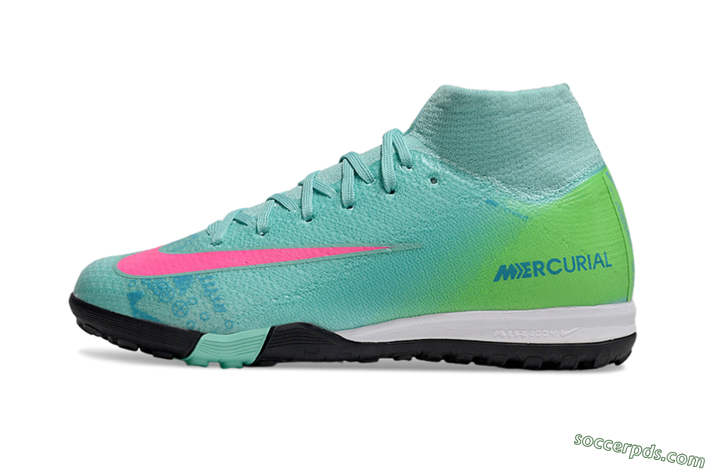 Nike Air Zoom Mercurial Superfly 10 Elite TF High-Tops Football Shoes - Jade/Pink/Yellow 2