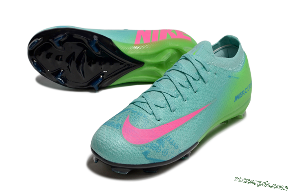 Nike Air Zoom Mercurial Vapor 16 Elite FG Low-Tops Football Boots - Jade/Yellow/Pink 3