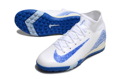 Nike Air Zoom Mercurial Superfly 10 Elite TF High-Tops Football Shoes - White/Blue