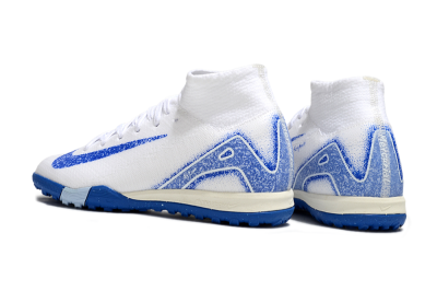 Nike Air Zoom Mercurial Superfly 10 Elite TF High-Tops Football Shoes - White/Blue