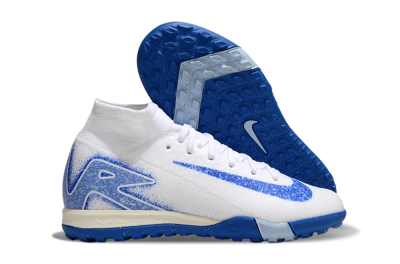 Nike Air Zoom Mercurial Superfly 10 Elite TF High-Tops Football Shoes - White/Blue