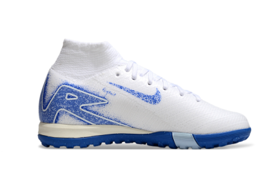 Nike Air Zoom Mercurial Superfly 10 Elite TF High-Tops Football Shoes - White/Blue