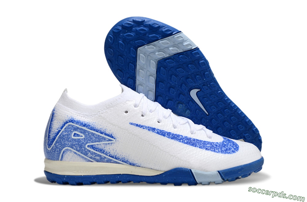 Nike Air Zoom Mercurial Vapor 16 Elite TF Low-Tops Football Shoes - White/Blue 1