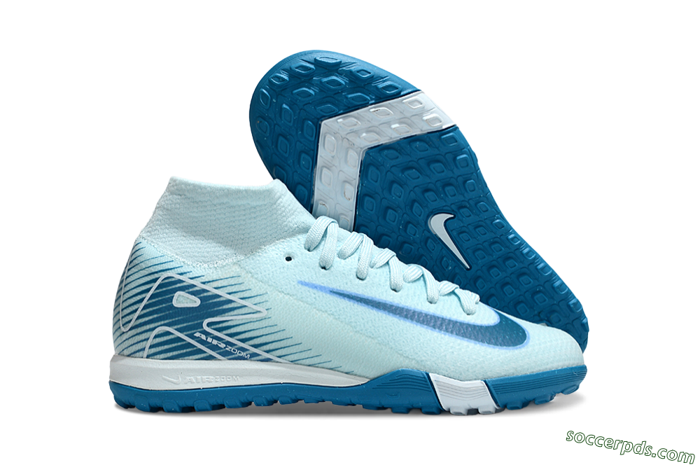 Nike Air Zoom Mercurial Superfly 10 Elite TF High-Tops Football Shoes - Jade/Blue 1