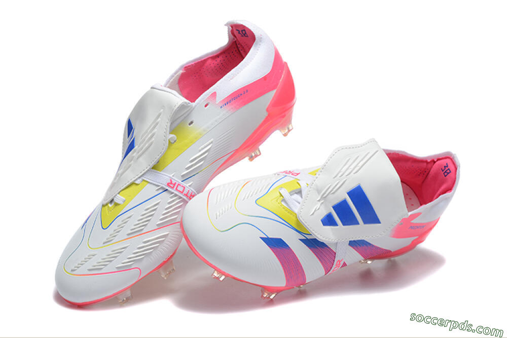 Adidas Predator 25 Elite Foldover Tongue FG Low-Tops Football Boots - White/Red/Blue 6