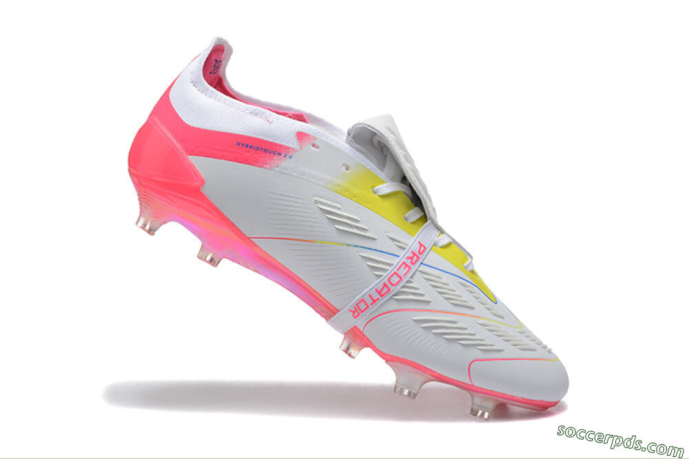 Adidas Predator 25 Elite Foldover Tongue FG Low-Tops Football Boots - White/Red/Blue 7