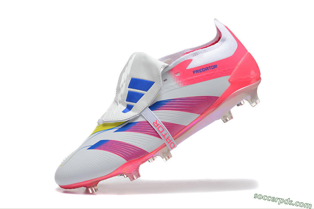 Adidas Predator 25 Elite Foldover Tongue FG Low-Tops Football Boots - White/Red/Blue 8