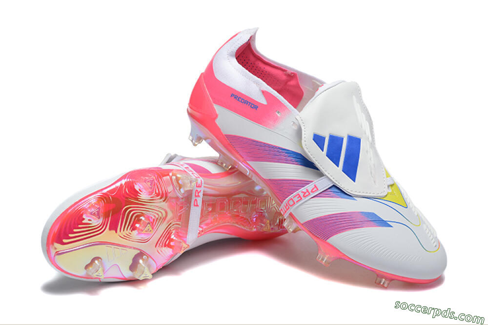 Adidas Predator 25 Elite Foldover Tongue FG Low-Tops Football Boots - White/Red/Blue 4