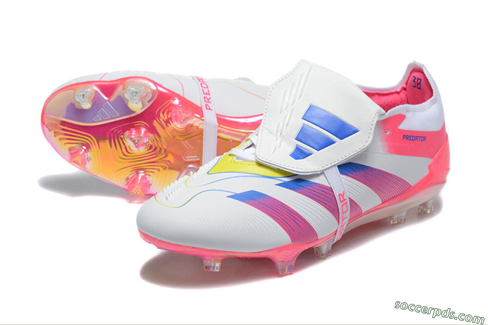 Adidas Predator 25 Elite Foldover Tongue FG Low-Tops Football Boots - White/Red/Blue 3