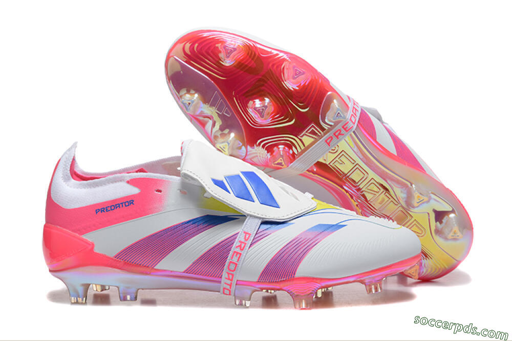 Adidas Predator 25 Elite Foldover Tongue FG Low-Tops Football Boots - White/Red/Blue 1