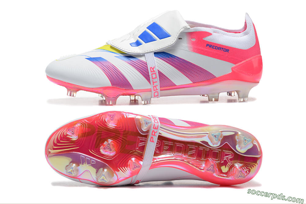 Adidas Predator 25 Elite Foldover Tongue FG Low-Tops Football Boots - White/Red/Blue 0