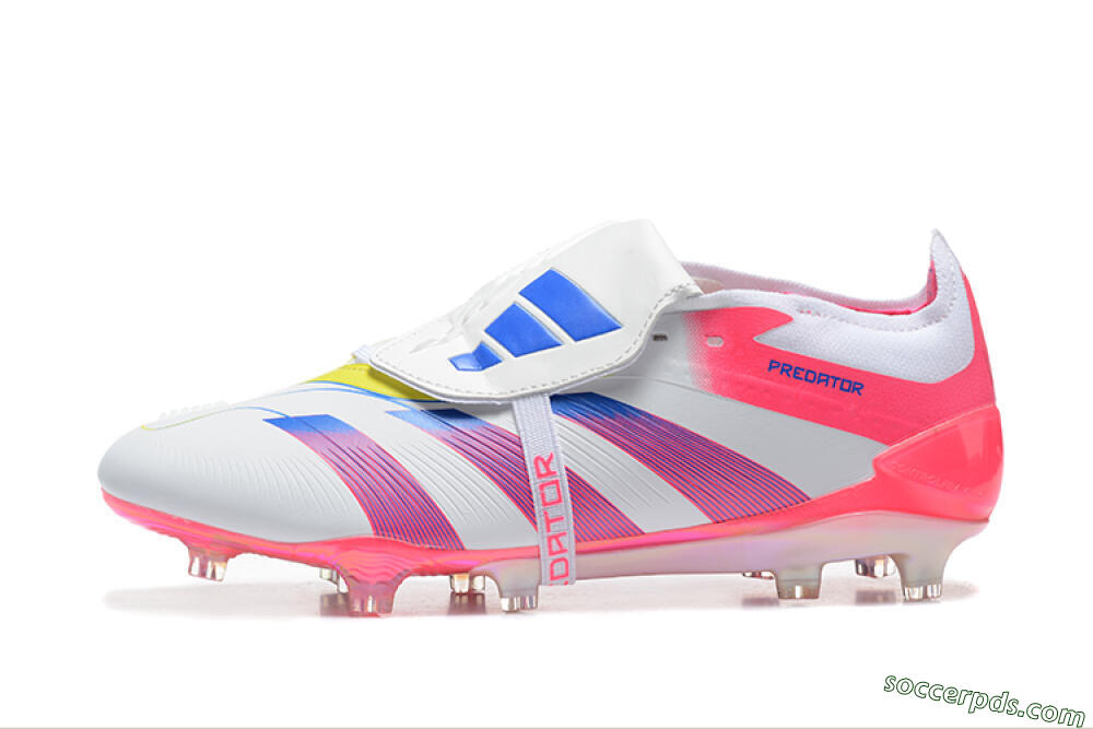 Adidas Predator 25 Elite Foldover Tongue FG Low-Tops Football Boots - White/Red/Blue 2