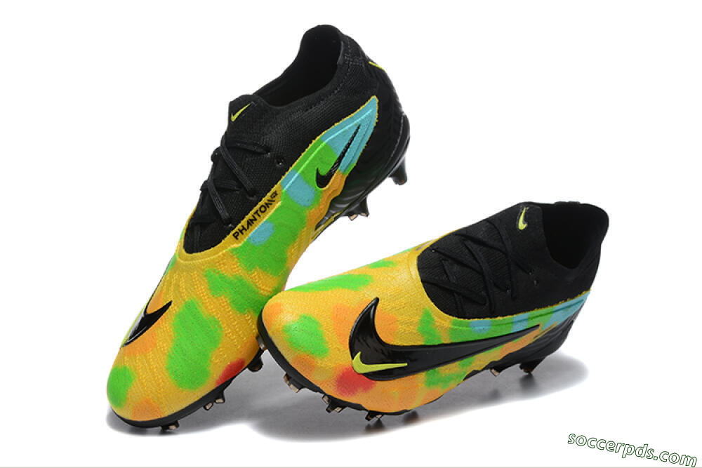 Nike Phantom GX Elite FG Low-Tops Football Boots - Black/Rainbow 6
