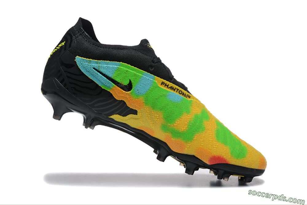 Nike Phantom GX Elite FG Low-Tops Football Boots - Black/Rainbow 7