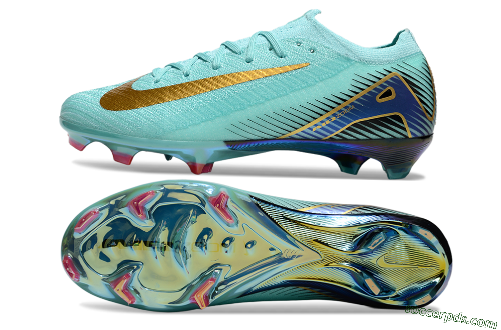 Nike Air Zoom Mercurial Vapor 16 Elite FG Low-Tops Football Boots - Jade/Gold/Blue 0