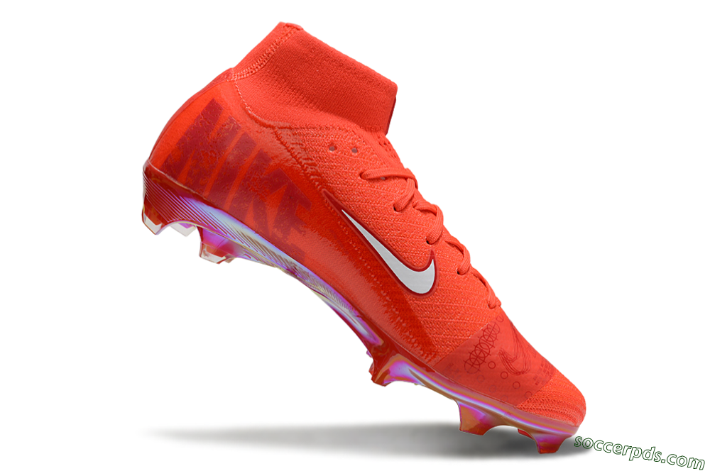 Nike Air Zoom Mercurial Superfly 10 Elite FG High-Tops Football Boots - Red/White/Gold 4