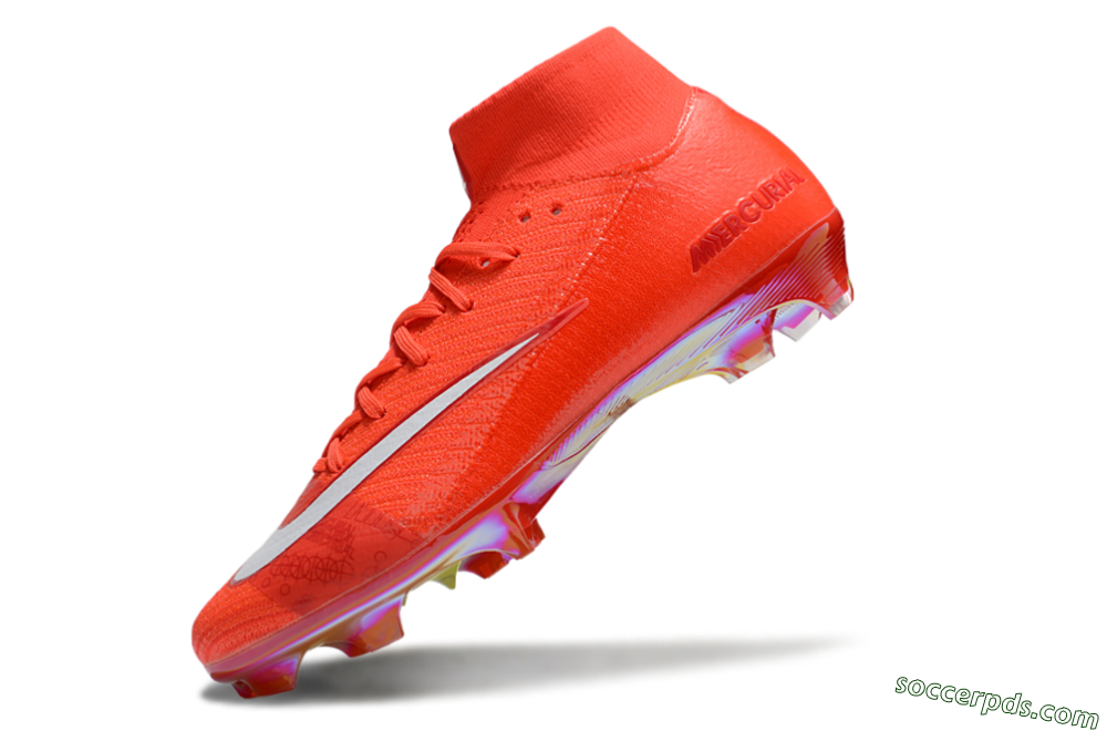 Nike Air Zoom Mercurial Superfly 10 Elite FG High-Tops Football Boots - Red/White/Gold 5