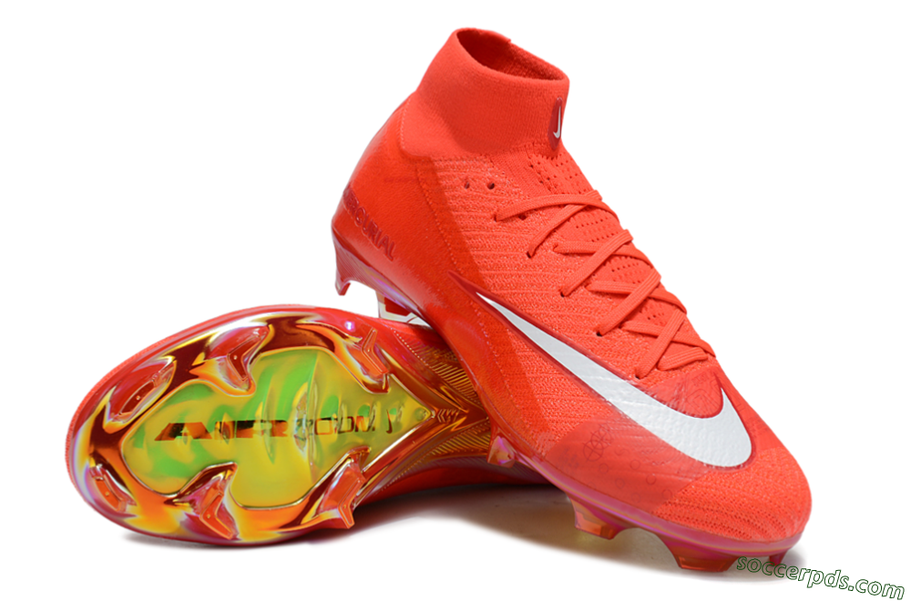 Nike Air Zoom Mercurial Superfly 10 Elite FG High-Tops Football Boots - Red/White/Gold 3