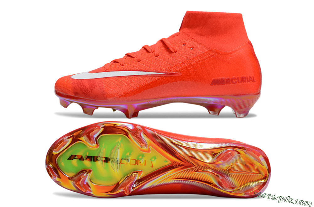Nike Air Zoom Mercurial Superfly 10 Elite FG High-Tops Football Boots - Red/White/Gold 0