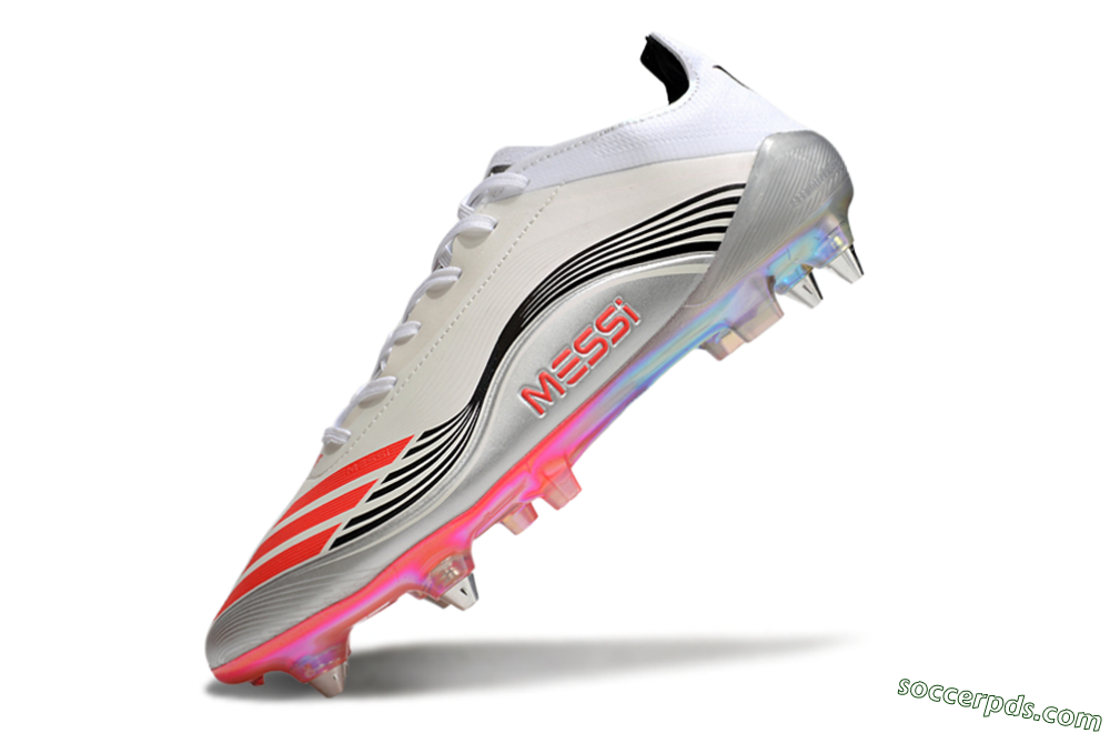 Messi x Adidas F50 Elite 2025 SG Low-Tops Football Boots - Silver/White/Black 5