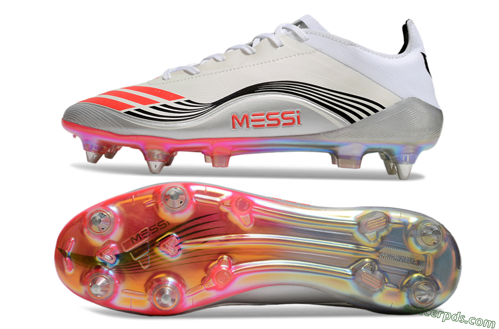 Messi x Adidas F50 Elite 2025 SG Low-Tops Football Boots - Silver/White/Black 0