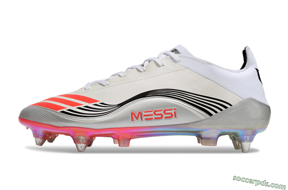 Messi x Adidas F50 Elite 2025 SG Low-Tops Football Boots - Silver/White/Black 2