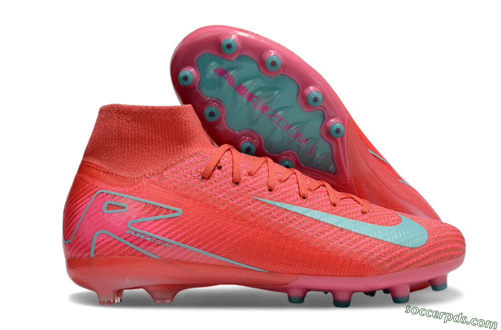 Nike Air Zoom Mercurial Superfly 10 Elite AG High-Tops Football Boots - Red/Jade 1