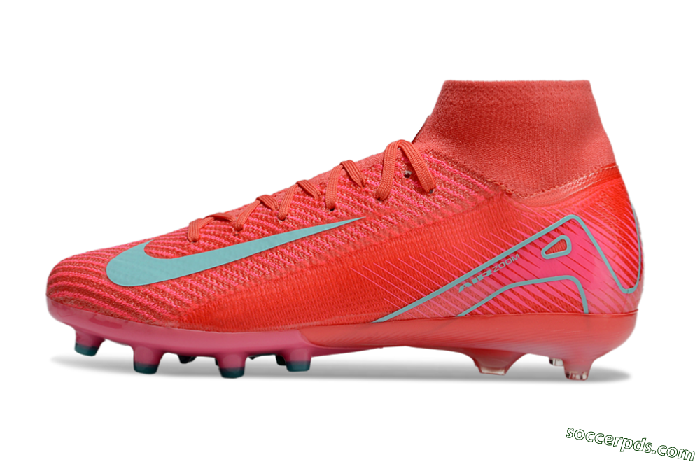 Nike Air Zoom Mercurial Superfly 10 Elite AG High-Tops Football Boots - Red/Jade 2