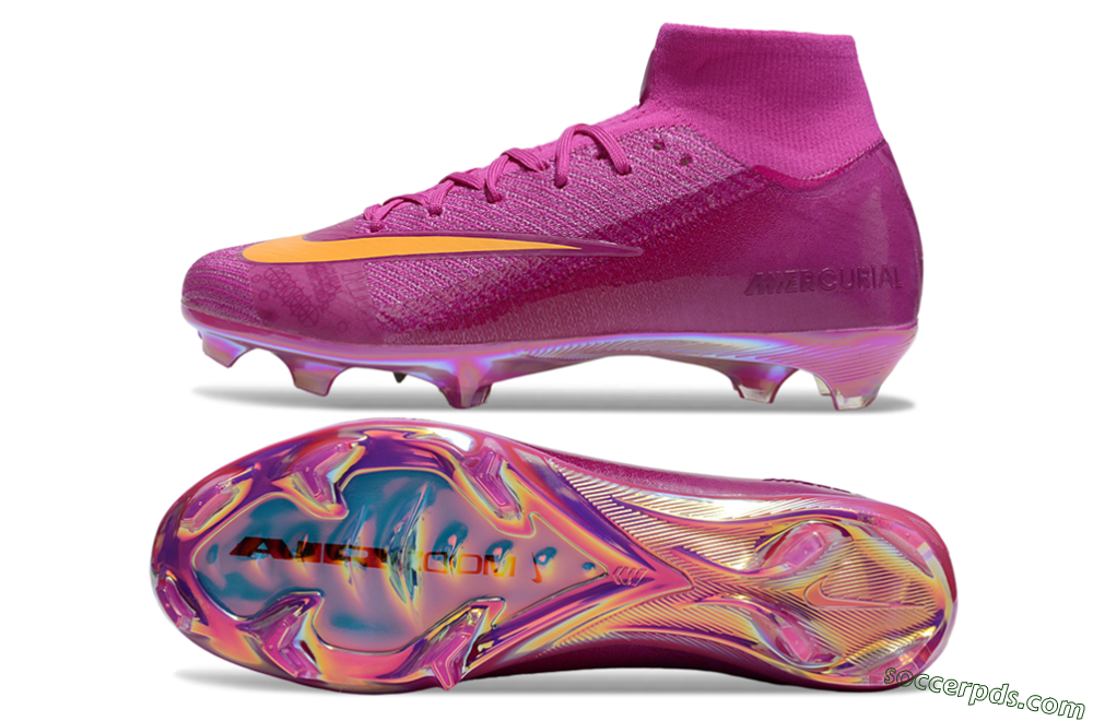 Nike Air Zoom Mercurial Superfly 10 Elite FG High-Tops Football Boots - Purple/Yellow/Gold 0