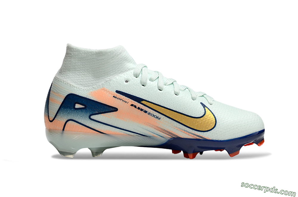 Nike Air Zoom Mercurial Superfly 10 Elite FG High-Tops Football Boots - Jade/Gold/Blue 4