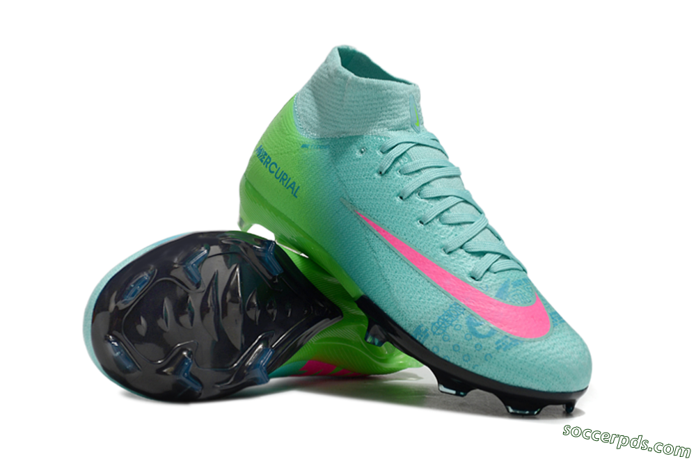 Nike Air Zoom Mercurial Superfly 10 Elite FG High-Tops Football Boots - Jade/Pink/Yellow 0