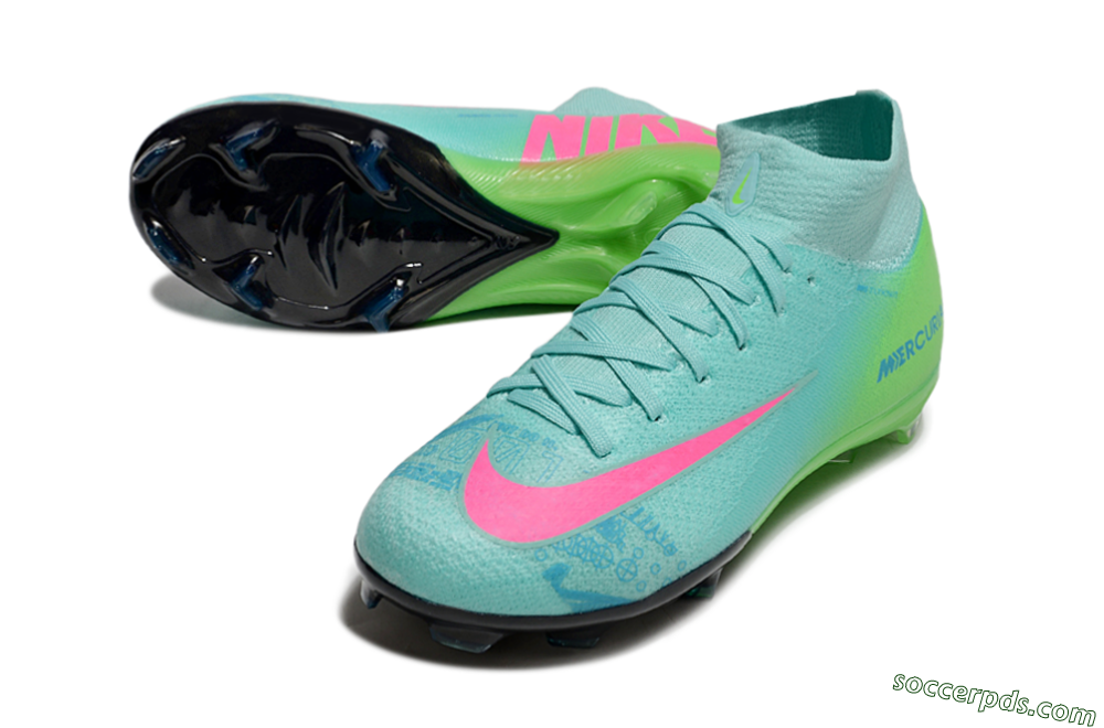 Nike Air Zoom Mercurial Superfly 10 Elite FG High-Tops Football Boots - Jade/Pink/Yellow 3