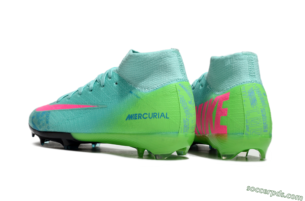 Nike Air Zoom Mercurial Superfly 10 Elite FG High-Tops Football Boots - Jade/Pink/Yellow 5