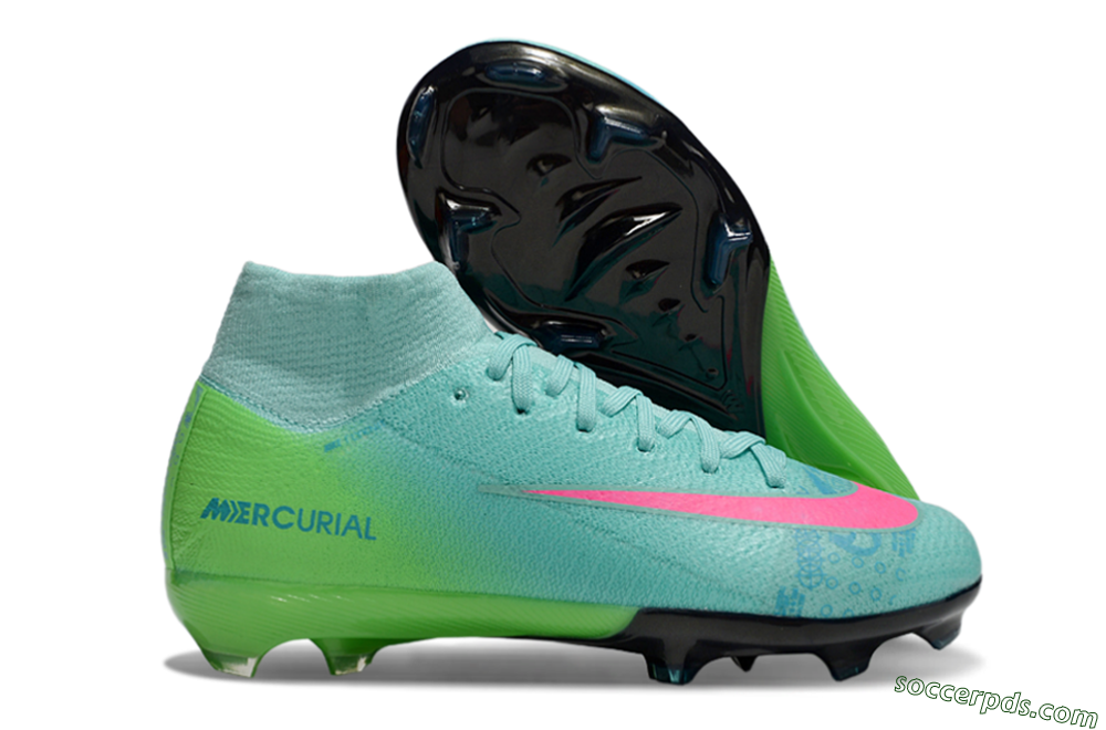 Nike Air Zoom Mercurial Superfly 10 Elite FG High-Tops Football Boots - Jade/Pink/Yellow 1