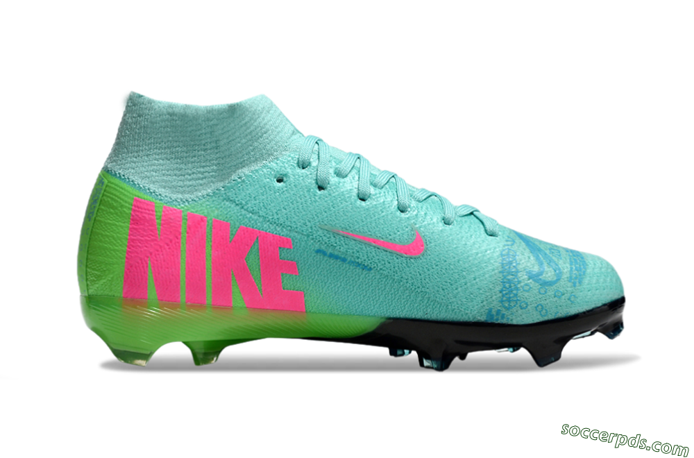 Nike Air Zoom Mercurial Superfly 10 Elite FG High-Tops Football Boots - Jade/Pink/Yellow 4