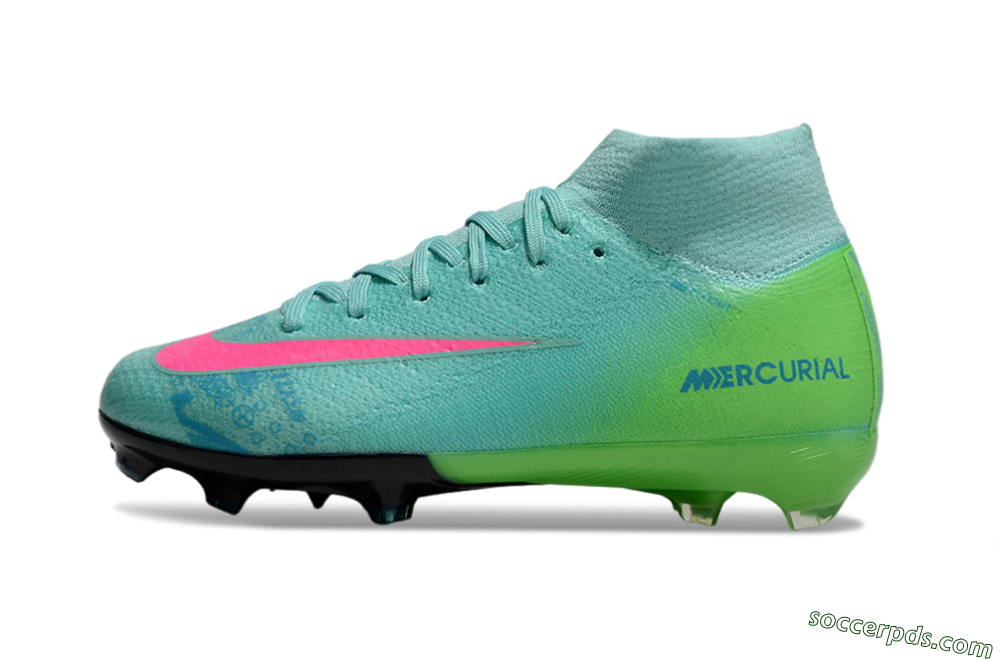 Nike Air Zoom Mercurial Superfly 10 Elite FG High-Tops Football Boots - Jade/Pink/Yellow 2
