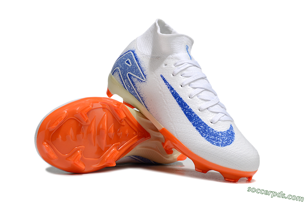 Nike Air Zoom Mercurial Superfly 10 Elite FG High-Tops Football Boots - White/Blue/Red 0