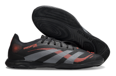 Adidas Predator 25 Elite IC Low-Tops Football Shoes - Black/Grey/Red