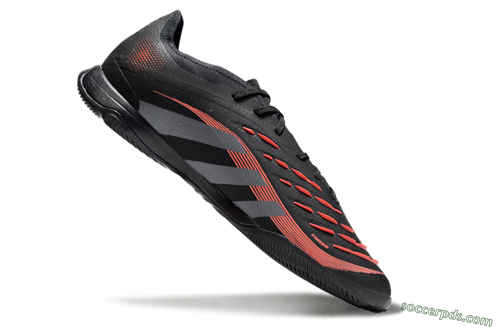Adidas Predator 25 Elite IC Low-Tops Football Shoes - Black/Grey/Red 4